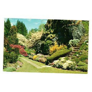 Vintage Postcard Butchart Gardens Victoria British Columbia Canada Landscape